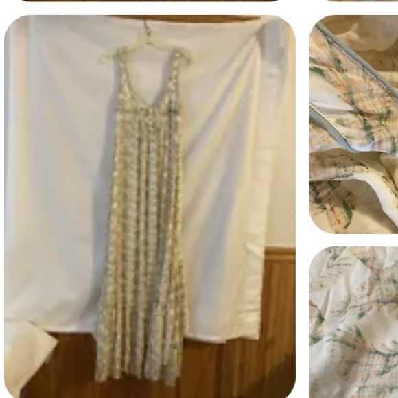 Free People Love Birds Ruffle Smock Back Flowy High Low Maxi Long Dress Sz 8 - Picture 5 of 6